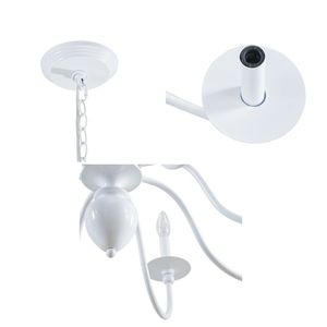 DB Lustre contemporain en métal à 8 lumières Blanc chaud Ferme Style industriel pour chambres modernes Installation au plafond suspendu AC - Product Image 1