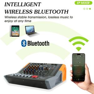 Table de mixage active professionnelle EP-4, 4 canaux, amplificateur intégré 2x300W, réduction du bruit pour scène, réunions, discours, karaoké - Product Image 4