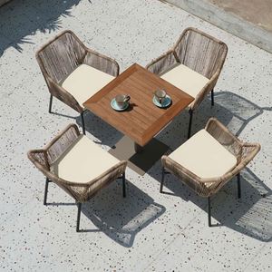 Juego de mesa de muebles de hotel de gama alta, juegos de sillas de jardín de muebles de tejido de cuerda seccional para exteriores para todo tipo de clima - Product Image 1