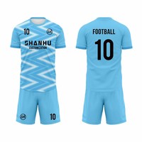 ODM Fußball-T-Shirt & Shorts Set Schnelltrocknend Polyester für Herren Damen Kinder Sport Training Spiel Fußball Argentinien Trikot Komplett