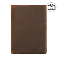 Porte-passeport en cuir Crazy Horse, portefeuille multifonctionnel, plusieurs emplacements pour cartes, porte-documents, porte-billets, porte-monnaie