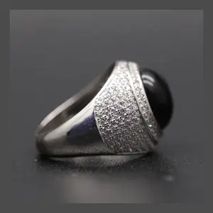 DiFeiYa 2021 New Design Manufacturer From Factory 925 Sterling Silver Big Gem Stone Man Ring