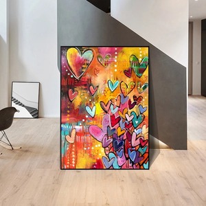 <span class=keywords><strong>Poster</strong></span> moderni di arte della parete dei Graffiti di strada HD olio incorniciato 'amore di colore' per la decorazione della casa <span class=keywords><strong>camera</strong></span> <span class=keywords><strong>da</strong></span> <span class=keywords><strong>letto</strong></span> con struttura nera soggiorno spazi familiari - Product Image 3