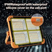 200W 300W 600W 800W Luces de inundación recargables portátiles USB LED Luz DE TRABAJO IP66 Lámpara de proyector solar
