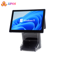 Manufaktur ODM OEM Murah Sistem POS All in One 15.6+13.3 Inch Layar Sentuh  Terminal POS Laris untuk Supermarket Ritel
