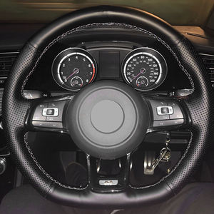 Housse de <span class=keywords><strong>volant</strong></span> de voiture en cuir microfibre à coudre à la main pour Volkswagen VW Golf7 GTI GolfR MK7 VW Polo GTI <span class=keywords><strong>Scirocco</strong></span> 2015 2016 - Product Image 2
