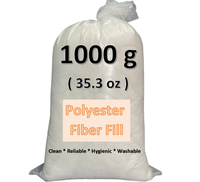 Fibre de polyester super luxueuse 1000 g/sac, idéale pour le rembourrage de poupées, oreillers, coussins, jouets et les projets de bricolage.