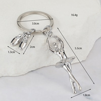 Porte-clés Danseuse de Ballet en Métal, Breloque Ballerine pour Sac à Main, Sac à Dos, Pendentif Tendance, Décoration, Cadeau