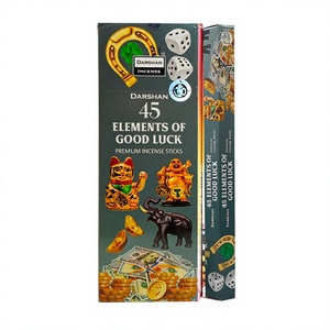 Bâtons d'encens Darshan 45 Éléments de Bonne Fortune, écologiques, en bambou biologique, parfumés, encens indien pour usage religieux - Product Image 1