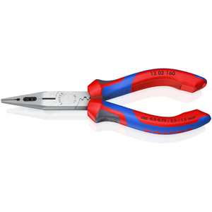 Alicates combinados KNIPEX 13 02 160 con mangos ergonómicos, negros, 160 mm - Product Image 1
