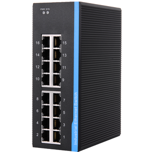 Switch Ethernet industriel géré 16 ports 10/100/1000M Gigabit avec QoS SNMP, capacité 22G pour fabricants - Product Image 1