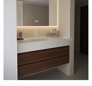 Wall Mounted Bathroom Furniture Cabinet <b>Paint</b> PVC Waterproof Bathroom Vanity with Wash Basin - Product Image 6