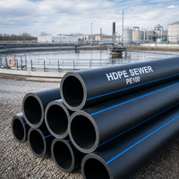 Tuyau d'égout en HDPE DN200-DN800 PE100 pour station d'épuration, système de drainage municipal, prix d'usine