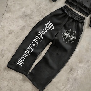 MAKITAPE Streetwear Jogging Homme French Terry Heavyweight Wide Leg Stacked Track Pants Custom Men Oversized Baggy Sweatpants - Product Image 2
