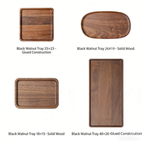Plateau à fruits rectangulaire pour la maison, certifié FSC, style luxueux, plateau en bois de noyer noir, livraison directe d'usine