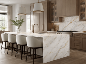 UNION STONE Calacatta Imperial Gold, Gran Losa de Cuarzo Artificial, Diseño Moderno Ecológico para Cocina, Pared, Baño, Comedor y Piso - Product Image 2