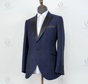 Vente chaude <span class=keywords><strong>bleu</strong></span> <span class=keywords><strong>marine</strong></span> classique de haute qualité associé à un <span class=keywords><strong>blazer</strong></span> de costume d'affaires à boutonnage simple pour hommes - Product Image 2