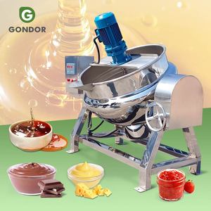 Marmite de cuisson industrielle à double agitation et chemise vapeur, 100 Gallons (200 Litres), basculante automatiquement, avec mélangeur double - Product Image 1