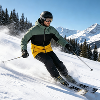 Veste de ski pour homme, coupe-vent, personnalisable, pour station de ski, veste matelassée pour snowboard, mélange de couleurs, thermique, double anorak pour snowboard et ski