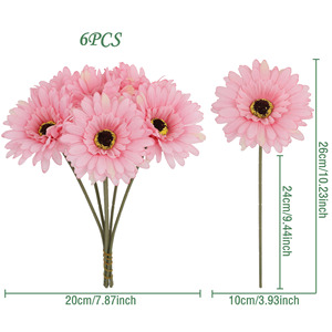 Fiori artificiali margherite africane girasoli casa soggiorno decorazioni, piccole margherite e fiori artificiali in stile Country - Product Image 6