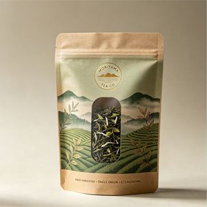 Custom Logo Printed Eco Friendly Kraft Paper Matte Finish <b>Zip</b> Lock Resealable Stand Up Pouch For Loose Tea Packaging <b>Bag</b> - Product Image 6