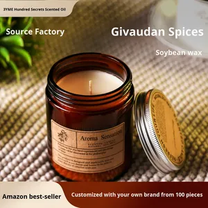 เทียนหอมกลิ่นน้ำผึ้งสีน้ำตาลในขวดแก้ว กล่องของขวัญ ถ้วยเทียนจากขี้ผึ้งถั่วเหลือง และผลิตภัณฑ์จากขี้ผึ้งอื่นๆ - Product Image 4