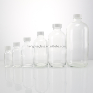 Rõ ràng Glass Boston chai 15ml 30ml 60ml 120ml 240ml 500ml 1L Flint Glass nước giải khát nước trái cây tinh dầu chai với nắp nhựa - Product Image 3