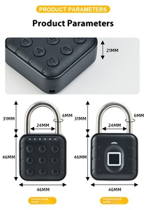 Ip65 Không Thấm Nước Kẽm Hợp Kim Thông Minh Tuya Vân Tay Ổ Khóa Với An <span class=keywords><strong>To</strong></span>àn Thông Minh Điện Tử Keyed Khóa Thông Minh Pad Khóa - Product Image 3