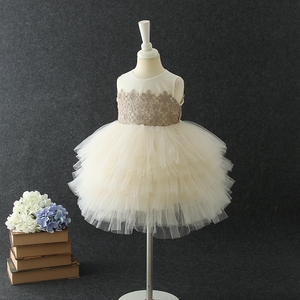 Vestido Dorado para Niñas de 1 Año, Vestido de Princesa con Tutú para Bebés, Ideal para Fiestas de Cumpleaños y Días Festivos - Product Image 2