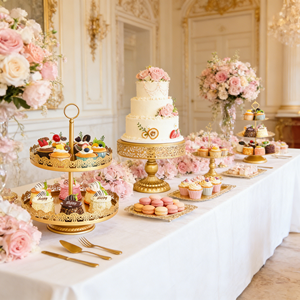 LANJO Juego de 12 Soportes Elegantes Desmontables de Hierro para Cupcakes, Bandejas para Servir Postres, Decoración para Bodas, Fiestas, Baby Showers y Eventos - Product Image 1