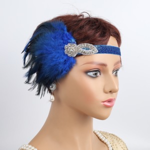 LOWOSAIWOR Tocado de Estilo Flapper para Niña, Accesorios para el Cabello para Fiesta Temática de los Años 20, para Fiesta Nocturna de Harlen - Product Image 1