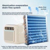 Climatiseur mobile électrique portable pour voiture et camping 2300 BTU Chauffage/Refroidissement Télécommande Personnalisable Sans Drainage Requis