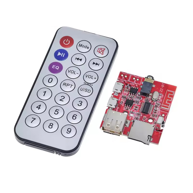 3W Car Bluetooth 4.1 MP3 WAV Decoding Board Speaker Amplifier Audio Receiver Module Support USB/TF/U-DISK/IR Remote Control Red