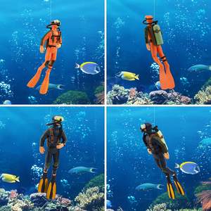 Decoraciones para pecera, adorno decorativo para buzo pequeño, colgante flotante, accesorios creativos para pecera - Product Image 4