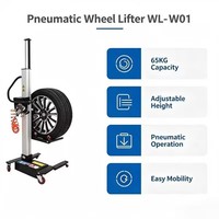 Lève-roues pneumatique YuanMech WL-W01, capacité 65 kg, hauteur réglable, outil de levage de pneus à air comprimé, certifié CE, garantie 5 ans