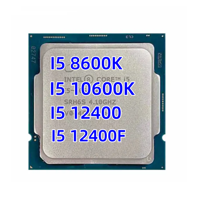 Large in Stock Cpus I5 12400 10600KF 8600K Cpu for Used or New Tray Cpus 12400F Quad-Core Cpus