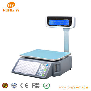 Báscula Digital de Acero Inoxidable para Supermercado, Pantalla LCD de Dos Líneas, Impresora de Etiquetas de Código de Barras, Personalizable OEM/ODM, 30 kg - Product Image 3