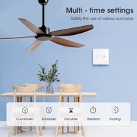 Panel Sentuh Lampu Timer dengan Lampu Latar, Kontrol Suara, Tanpa Kabel Netral, Smart Life Smart WiFi 2.4GHz 10A, Kaca PC, Saklar Lampu Plafon Kipas