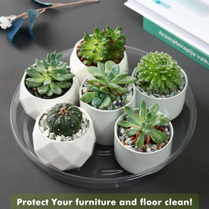 Soucoupes et plateaux modernes pour pots de 4 à 20 pouces, en plastique transparent, légers, grande capacité, pour usage intérieur et extérieur - Product Image 4