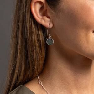 Long Labradorite Drop <b>Earrings</b> 925 Sterling Silver Ear Wires Statement Gemstone Jewelry Gift For Women - Product Image 2