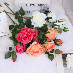 Fleurs artificielles en soie, roses de montagne enneigées, faites à la main, longue durée, décoration moderne pour la maison, accessoires photo, Saint-Valentin, salon - Product Image 3