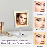 Pièces de rechange gratuites, design graphique, hôtel, appartement, villa, maison, miroir de salle de bain moderne avec éclairage LED grossissant pour le maquillage