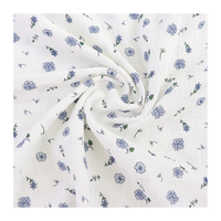 XNZTEX JURAVICHY JF2551 Tissu Crêpe Biologique Double Couche Imprimé Floral Mousseline Froissée pour Filles, Techniques de Tissage – Vente en Gros