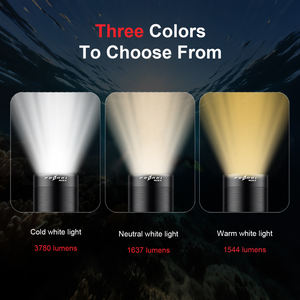 Lampe de plongée LED <span class=keywords><strong>Ferei</strong></span> en alliage d'aluminium, étanche IPX8, 3780 lumens, 4 piles 18650, luminosité réglable CREE, offre spéciale - Product Image 6