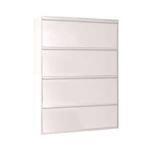 Scarpiera a Quattro Ripiani Moderna e Minimalista in Metallo, Bianca, da Parete, Resistente, per Uso Familiare - Product Image 1