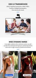 Cámara de Transmisión PTZ 4K con <span class=keywords><strong>Zoom</strong></span> Óptico de 6X y Control Remoto para Producción de Video Profesional y Grabación de Conferencias - Product Image 3