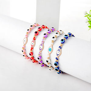 Bracelet mauvais œil en or, perles mauvais œil, paquet d'oeil turc, chaîne faite à la main, bijoux mauvais œil pour femmes, filles et garçons - Product Image 3