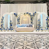 Arco Cuadrado de Acrílico para Fondo de Escenario de Boda, Cortina Plisada Blanca, Decoración para Eventos y Fiestas