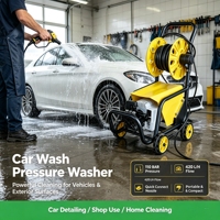 Nettoyeur haute pression électrique sur chariot SW, best-seller, avec enrouleur de tuyau, pression réglable, OEM pour les stations de lavage auto
