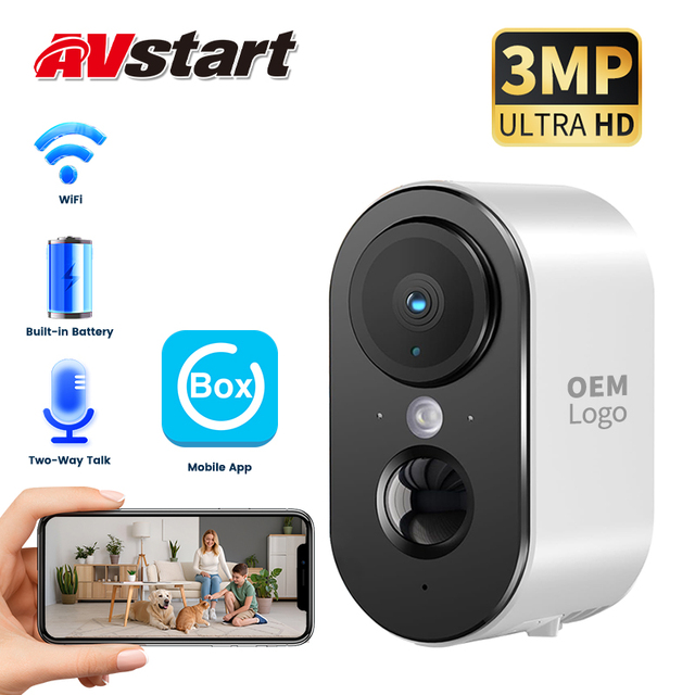 Avstart OEM Direct Factory Indoor Outdoor Small Portable Battery Wireless Home Security Wifi Mini IP Camera